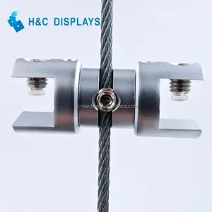 Multi-positon panel support double sided clamp for hanging glass shelves cable display kits