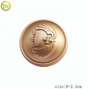 High End Jacket Metal Hardware Matte Gold Sewing Metal Embossed Name <strong>Button</strong> Custom Logo Metal <strong>Suit</strong> <strong>Button</strong> Wholesale - Product Image 2