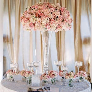 Jarrón Alto <span class=keywords><strong>de</strong></span> <span class=keywords><strong>Vidrio</strong></span> Transparente para Flores, Centro <span class=keywords><strong>de</strong></span> Mesa para Bodas, Decoración - Product Image 4