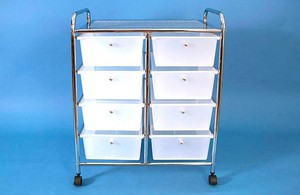 Tiroir de rangement de maquillage en plastique roulant à quatre roues classique à 10 niveaux OEM - Product Image 4