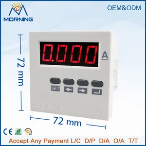 Me-da61j 72 * 72 mm tipo de la economía LED disply 1 fase DC digital ampere meter, medida AC o DC corriente con alta precisión