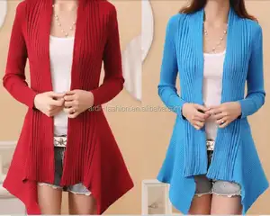 Custom low MOQ quality best selling sales cheap women ladies shawl collar long cardigan