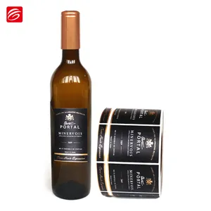 Adhesive Bottle Label Manufacturer Custom Printed Adhesive Red Wine Bottle Label