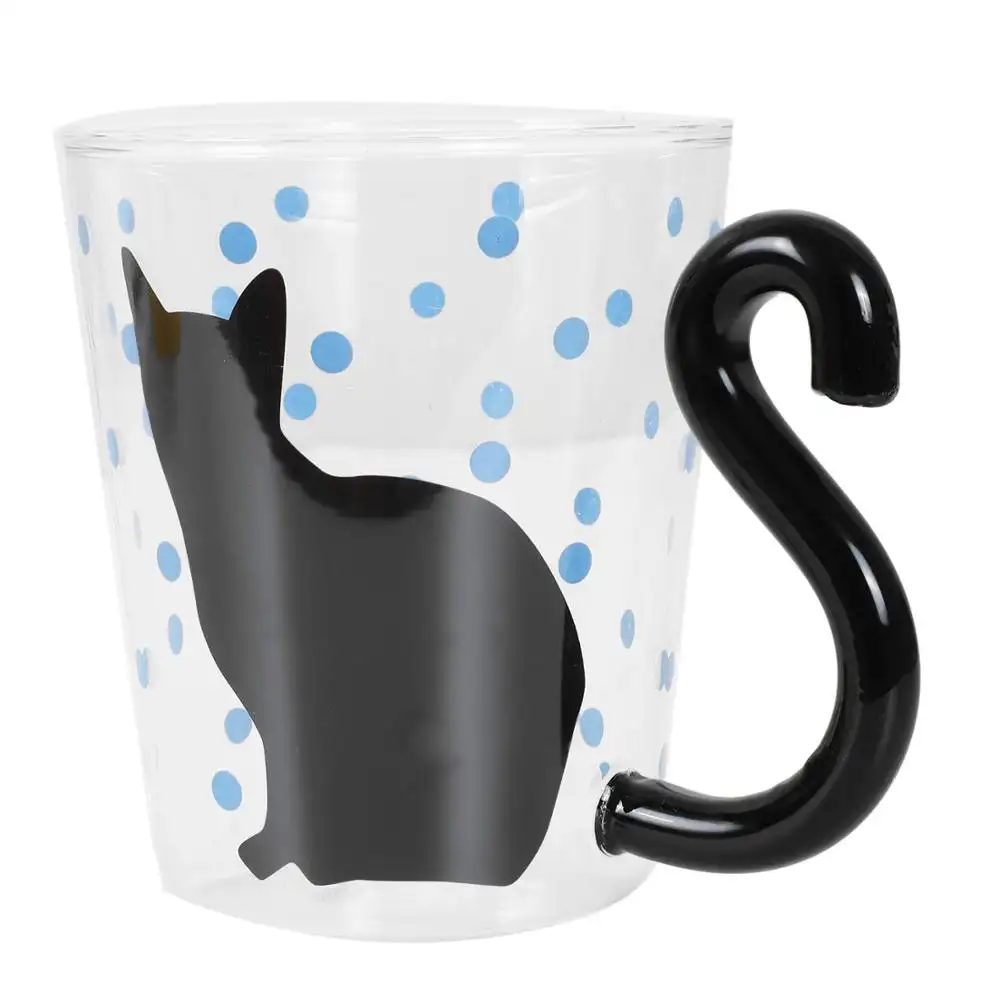 Cat Kitty tazza di vetro Custom Cat Cat Mug dolce coppia di vetro stampa fortunata creativa tazza di vetro borosilicato Cat Mug