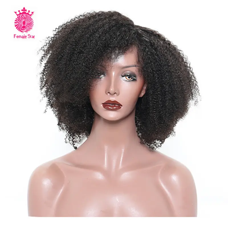 Natural 4A 4B 4C afro kinky Curly Brazilian Hair Wig for black women cheap afro kinky human hair wig