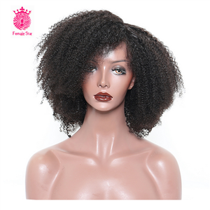 Natural 4A 4B 4C Afro Kinky Curly Brazilian Hair <strong>Wig</strong> for <strong>Black</strong> <strong>Women</strong> Light Brown Lace Cap Small Size - Product Image 1