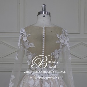 XF16120 mangas largas <span class=keywords><strong>vestido</strong></span> de <span class=keywords><strong>novia</strong></span> con pretty 3D flores balón <span class=keywords><strong>vestido</strong></span> <span class=keywords><strong>vestido</strong></span> de <span class=keywords><strong>novia</strong></span> - Product Image 6