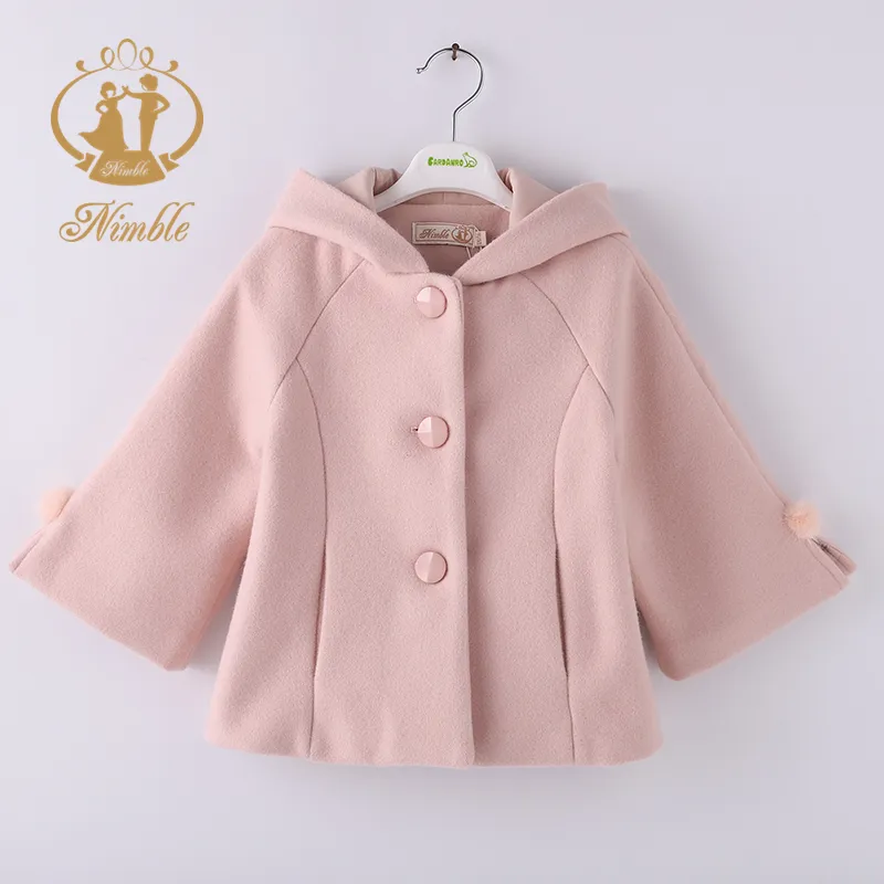 Agile Coreano Cappotti di Modo di Piccole Ragazze Bella Tenere In Caldo Della Ragazza Abito Abbigliamento Con Mini Capretti Dei Bambini di Inverno Cappotto Di Lana