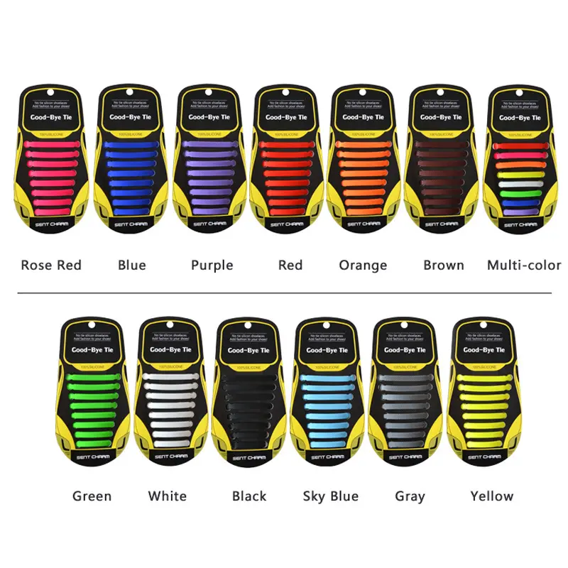 16 Buah/Pasang Tali Sepatu Silikon Elastis Tali Sepatu Tanpa Dasi Tali Sepatu Warna-warni untuk Liburan