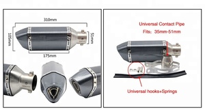 Silenciador de tubo de escape para motocicleta de 38-51mm, GY6 YZR R6 CB125 CB400 <span class=keywords><strong>ER6N</strong></span> - Product Image 5