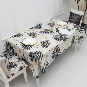 Cotton Linen Table Cloth Thick Table Cloth Nordic Plant Wholesale Waterproof Pl Europe Woven Printed Waterproof Tablecloth