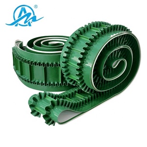 Groene Pvc Gegolfde Zijwand Transportband Speciale Verwerking Instelbare Snelheid Voor Productie Fabriek Baffle Toevoeging - Product Image 1