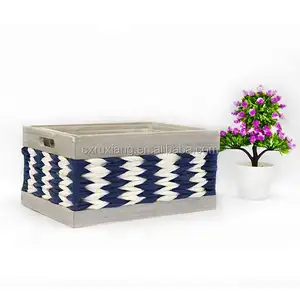 Boîtes en bois rustiques tissées à la main, boîtes décoratives bon marché pour le rangement, 20 pièces - Product Image 1