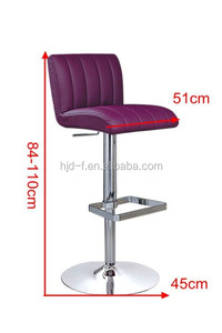 كرسي بار أرجواني من الجلد الصناعي وكراسي عالية للبار مع ظهر مبطن - Product Image 3