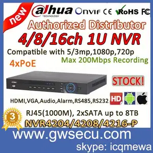 Dahua nova geração 1u h. 264 rede gravador de vídeo nvr poe dahua nvr4208-p 4ch poe 8ch 1080p hd nvr em portugal