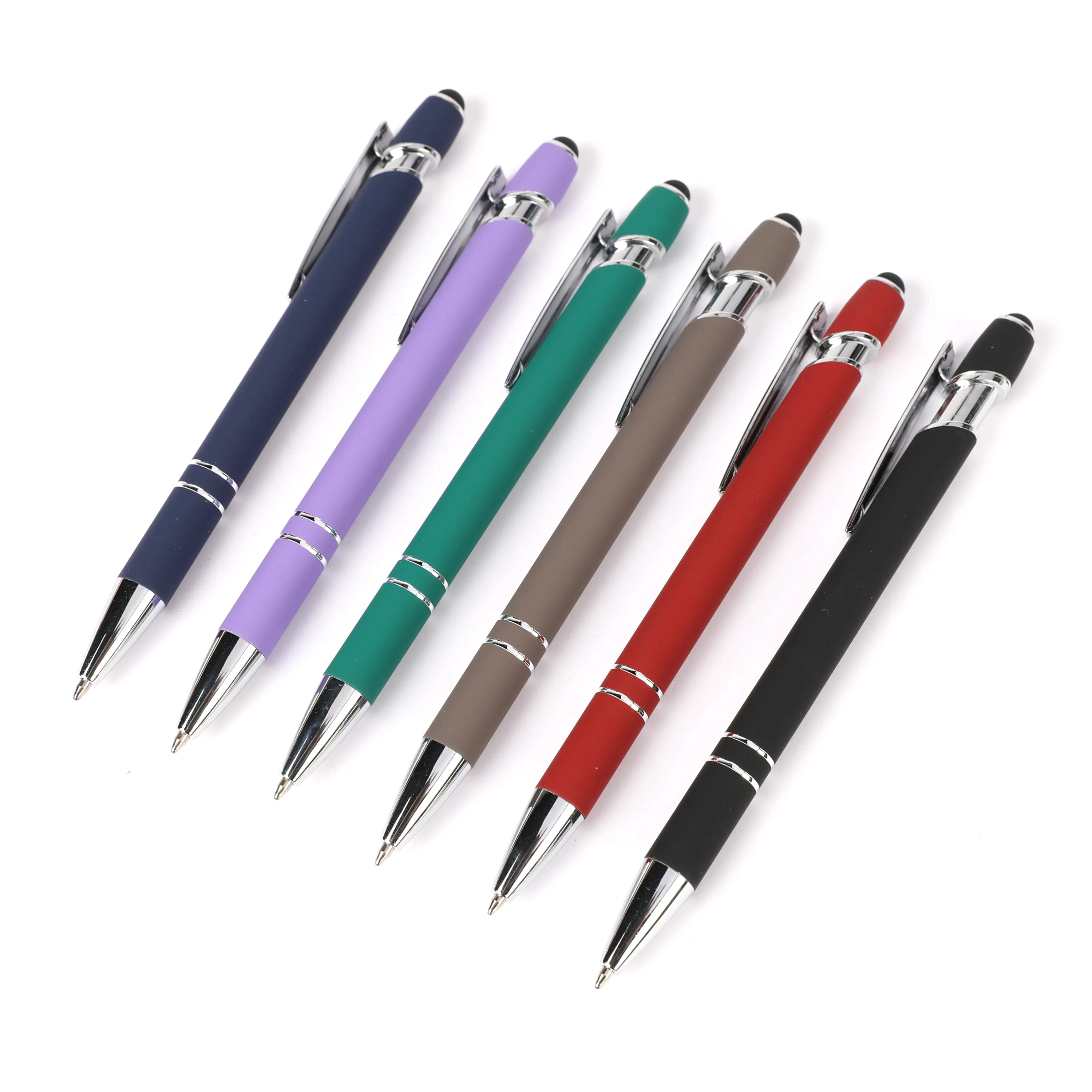 Personalizzato promozionale 2 in 1 Capacitivo Multi Funzione di Penna A Sfera in Metallo Alluminio Dello Schermo di Tocco Logo Tablet Penna Dello Stilo