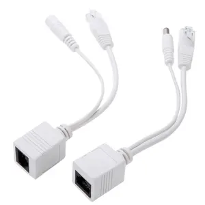 คู่กล้องวงจรปิด RJ 45 POE อีเธอร์เน็ตหัวฉีดแยกสายอะแดปเตอร์