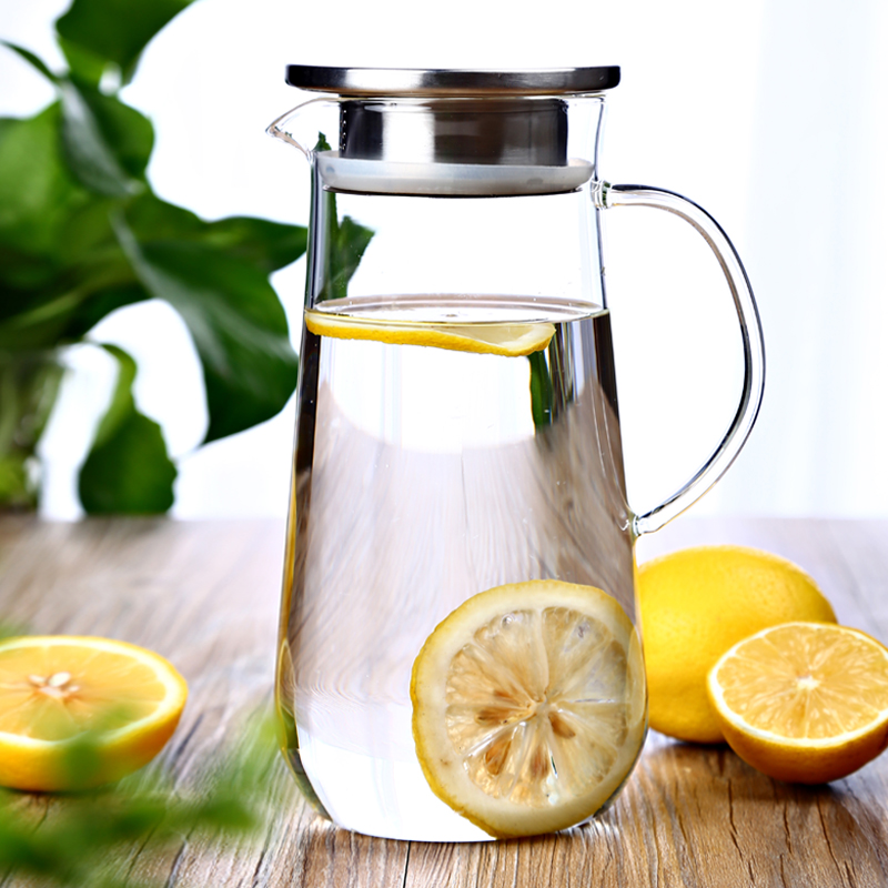 1500ml Borosilicate Glass Carafe, Fruit Infuser Water Pitcher