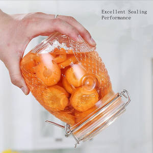 Contenitore per vasetti per alimenti in <span class=keywords><strong>vetro</strong></span> a tenuta stagna a forma di gufo da 1000ml,1400ml,2000ml <span class=keywords><strong>con</strong></span> coperchio ermetico e <span class=keywords><strong>guarnizione</strong></span> in silicone - Product Image 3