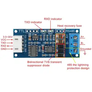 TTL RS485 Adaptör Modülü 485 TTL Sinyal Tek Çip Seri Port Seviye Dönüştürücü 3.3 V 5 V Kurulu ile RXD, TXD Göstergesi