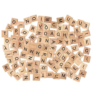 Деревянные плитки алфавита A-Z (все буквы включают) заглавные Смешанные Буквы для поделок