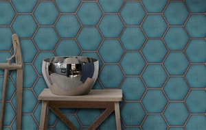 Adhesivo de Pared de Porcelana con Patrón Hexagonal Moderno, Superficie Pulida y Esmaltada, Antideslizante, CARIA GM8300, Grado AAA - Product Image 3