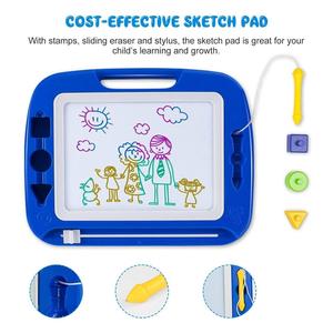 Tavolo da <span class=keywords><strong>disegno</strong></span> giocattolo con supporto pieghevole, appiedino, 3 timbri, Non tossico magnetico scarabocchio per bambini - Product Image 4