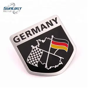 धातु विंडशील्ड के लिए जर्मनी झंडा समुद्भरण एल्यूमीनियम कार स्टीकर