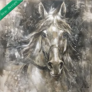 High Quality 100% Handmade Animal Designs Abstract Horse Oil Painting On Canvas