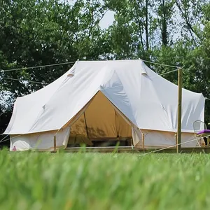 6x4m twin poles heavy canvas glamping emperor bell tent