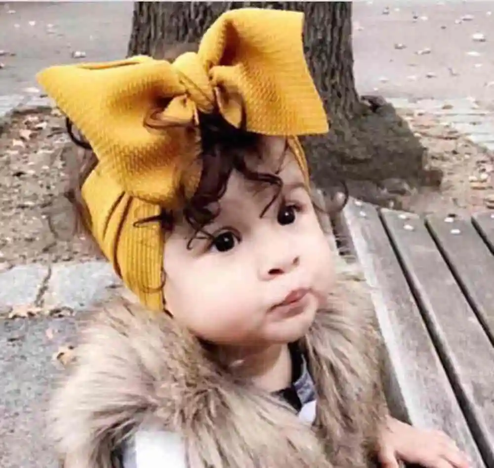 Gold Velvet Bow Baby Hair Band For Kids Baby Hair Accessories bow tie baby headband