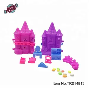 Plastic Castle House Funiture Toys Set With Candy Inside For Candy Toy surprise gift for kids