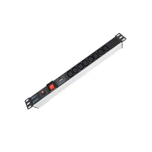 19 אינץ 1U 8 דרכים IEC C13 Ethernet קבינט PDU כוח רצועת PDU מתלה C13