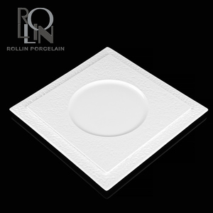Hotel popular tamaño diferente comida occidental plato grano redondo porcelana plato llano - Product Image 3