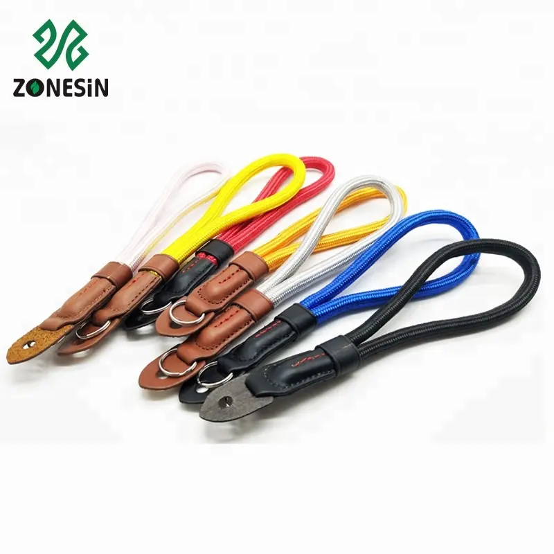 Cheap Hand Wrist Leather Straps Climbing Rope Braided Camera Straps