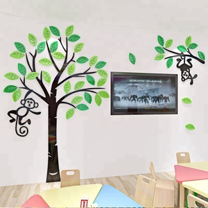<span class=keywords><strong>Adesivi</strong></span> Murali Moderni Impermeabili con Albero, Decorazioni Grafiche in Plastica per Casa, Camerette Bambini e Neonati con Scimmie sull'Albero - Product Image 3