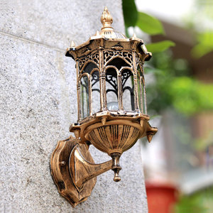 Candelabro de bronce negro <span class=keywords><strong>para</strong></span> exteriores, luces <span class=keywords><strong>para</strong></span> balcón residencial, E27, jardín, Retro, lámpara de pared LED - Product Image 5