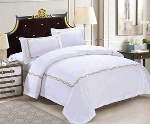 Raso di cotone doppio size hotel ricamato duvet cover <span class=keywords><strong>set</strong></span> - Product Image 1