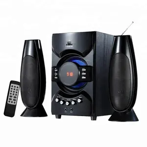 Sistema de sonido de altavoz 5,1 de cine en casa profesional negro 2,1 sistema inalámbrico activo OEM compatible con caja de madera MDF 70W