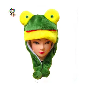 품질 봉제 겨울 따뜻한 푹신한 후드 귀마개 개구리 성인 동물 모자 HPC-2638