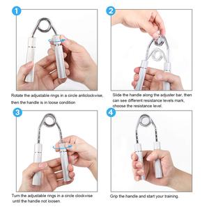 Hand Strengthener Spring Finger Hand Grip Wrist Arm Strength Exercise Fitness Workout Non-slip <strong>Handtrainer</strong> Adjustable Metal Body - Product Image 6