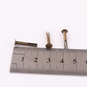 Rivets bifurqués en <span class=keywords><strong>laiton</strong></span> antique, petits rivets fendus en acier creux - Product Image 5
