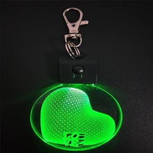 3D Led Nacht lampe kleiner kleiner Acryl schlüssel bunds chl üssel ring für Weihnachts geschenke