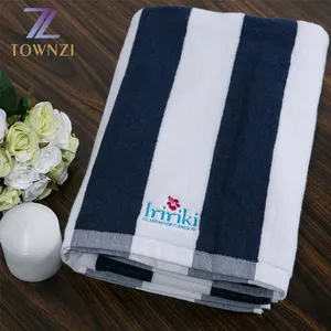 Customized logo Large Hotel Bathroom Linens Bath stripe Towel Square Beach Towel
