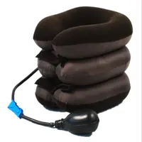 Dispositivo de tração cervical inflável, dispositivo de massagem para pescoço e pescoço, com três camadas de lã
