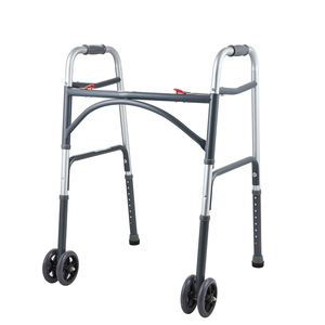 Aiuto alla mobilità telaio da passeggio per disabili in alluminio resistente con ruote camminatore medico pieghevole portatile leggero WA224