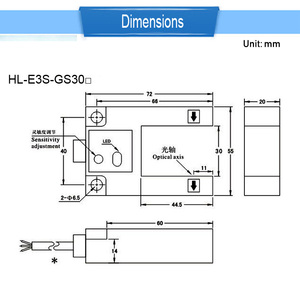 E3S-GS30E4/<span class=keywords><strong>E2</strong></span>/E42/F4/F2/F42 Steckplatz Typ Photo elektrischer Schalter Sensor Näherung schalter Dreiz eiliger Npn 24V Aufzugs pegel U. - Product Image 6