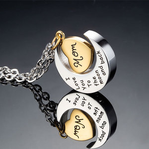 Ti amo fino alla luna e collana con ciondolo cremazione posteriore - Product Image 5