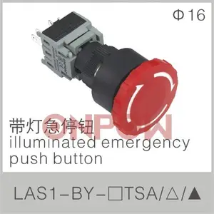 Tipo redondo un iluminado push button interruptor de emergencia LAS1-B