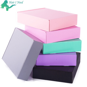 Folding custom logo printing corrugated shipping boxes mail box for human hair weave
